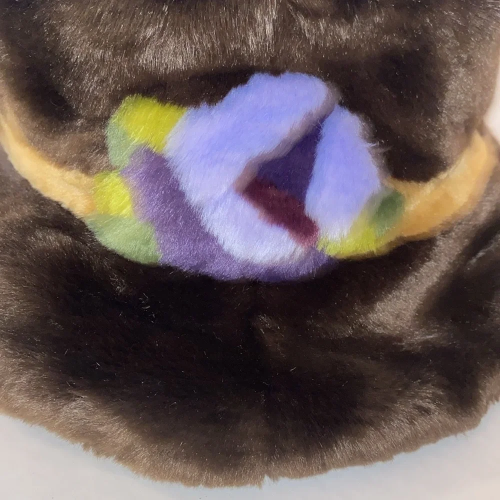 Summer Tompkins Multicolored Unique Faux Fur Unisex Bucket Hat Size OS